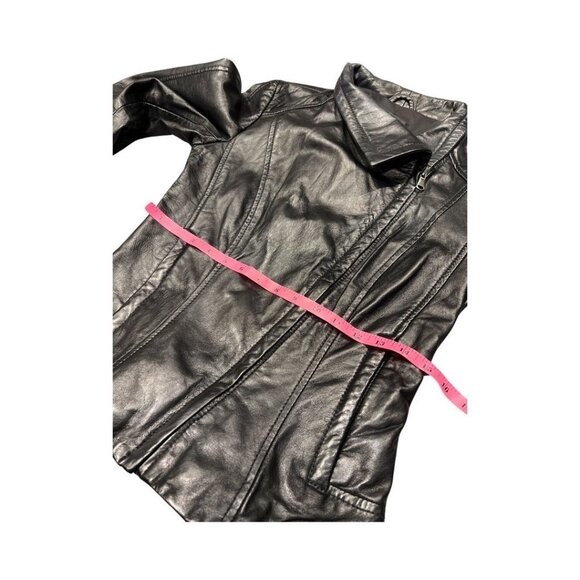 Danier Leather Women's Black Coat Jacket Size XS with Zippered Sleeve and Pocket - Picture 10 of 13